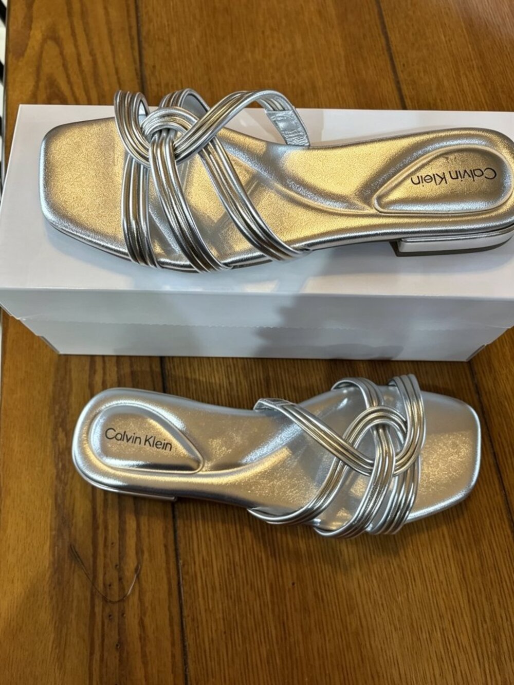 Women’s Calvin Klein Silver Tianela Slide/ Sandal Size 9M